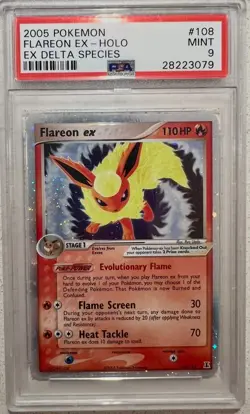 Flareon ex 108/113 Delta Species Ultra Rare Holo Pokemon - PSA 9 (LOW POP)! - Image 1