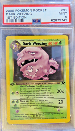 Pokemon Team Rocket 1st 31 Dark Weezing PSA 9 Mint - Image 1