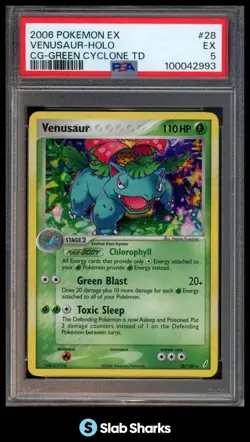 2006 POKEMON EX CRYSTAL GUARDIANS 28 VENUSAUR PROMOS HOLO GREEN CYCLONE PSA 5 - Image 1
