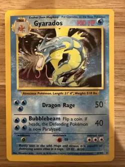 Pokemon Gyarados 6/102 Base Set Holo Rare Unlimited English 1999 - Image 1