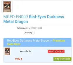 Carte Yu-Gi-Oh ! Red-Eyes Metal Dragon. MGED-EN009 - Image 5