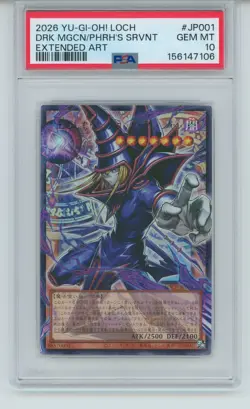 2026 Yu-Gi-Oh JP001 Dark Magician, Pharaoh's Servant Extended Art PSA 10 LOW POP - Image 1