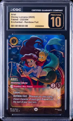 2025 DISNEY LORCANA FABLED ENCHANTED - RAINBOW FOIL ARIEL CGC 10 PRISTINE - Image 1