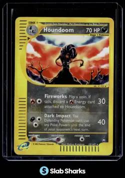 2003 Pokemon Aquapolis #15/147 Houndoom Reverse Holo - Image 1