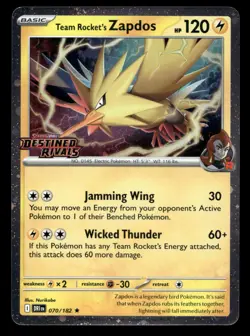 Team Rocket's Zapdos 070/182 Asia Exclusive Destined Rivals Stamp - Pokemon - Image 1