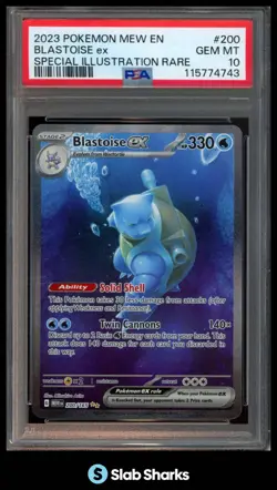 2023 POKEMON MEW EN #200/165 BLASTOISE EX SPECIAL ILLUSTRATION RARE PSA 10 - Image 1