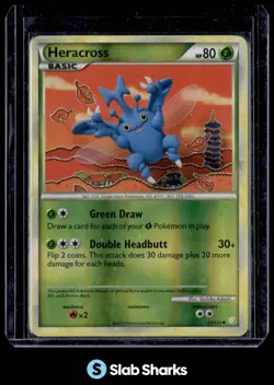 2010 POKEMON HEARTGOLD & SOULSILVER 43/123 HERACROSS REVERSE HOLO - Image 1