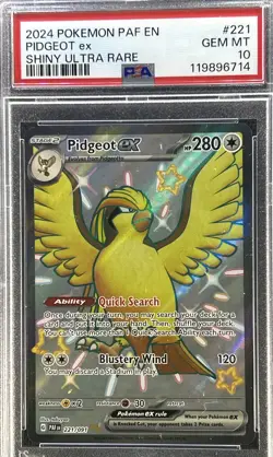 2024 Pokemon EN-Paldean Fates ** PIDGEOT EX ** Shiny Ultra Rare #221 💎PSA 10💎 - Image 1