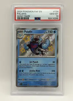 PSA 10 Pokemon TCG Palafin Shiny Rare 124/091 Scarlet & Violet Paldean Fates PAF - Image 1
