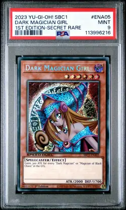 Yu-Gi-Oh! TCG Dark Magician Girl SBC1-ENA05 Secret Rare PSA9 - Image 1