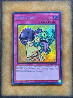 Yugioh Ojama Trio BLMM-EN010 Secret Rare 1st Ed NM - Image 1