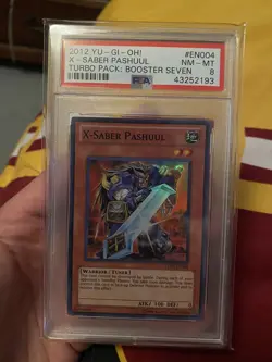 Yugioh PSA 8 NM-MT X-Saber Pashuul TU07-EN004 Super Rare Turbo Pack 7 - Image 1