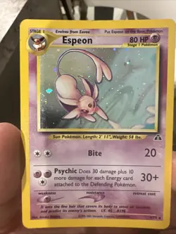 Espeon Pokemon TCG Neo Discovery Holo Rare Card 1/75 MP Condition - Image 1
