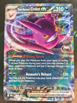 Team Rocket's Crobat ex 122/182 Double Rare Destined Rivals NM/M Pokemon - Image 1