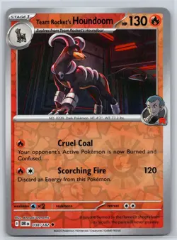 Team Rocket's Houndoom 038/182 UC Destined Rivals Reverse Holo NM Pokemon - Image 1