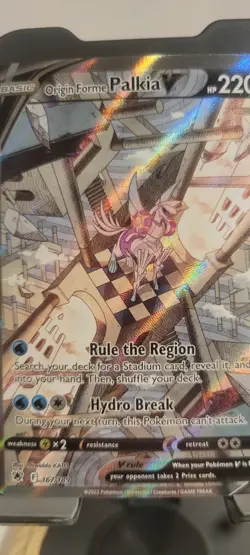 Pokemon TCG Origin Forme Palkia V Full Art Holo Ultra Rare 167/189 220 HP 200 A… - Image 4