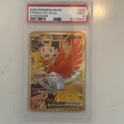2025 Pokemon DRI EN Hyper Rare #239 Ethan's Ho-Oh ex PSA 9 MINT - Image 1