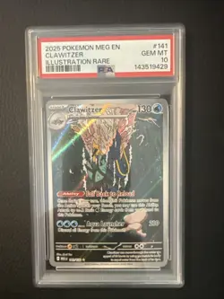 2025 Pokemon Mega Evolution Clawitzer Illustration Rare #141/132 PSA 10 GEM MINT - Image 1