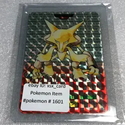 Pokemon Card - 1996 Bandai Carddass - No.065 Alakazam - Red Prism Holo -#1601 - Image 1