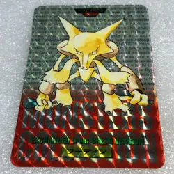 Pokemon Card - 1996 Bandai Carddass - No.065 Alakazam - Red Prism Holo -#1601 - Image 2