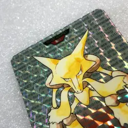 Pokemon Card - 1996 Bandai Carddass - No.065 Alakazam - Red Prism Holo -#1601 - Image 5