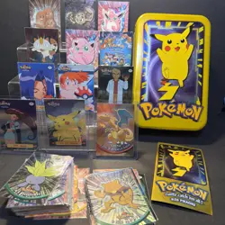 Vntg Pokemon TV Animation Blue & Black Label Topps Mixed lot - tin jumbo card - Image 1