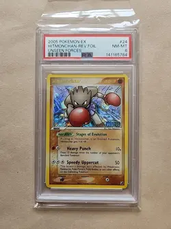 Hitmonchan Unseen Forces Reverse Holo Card 24/115 PSA 8 - Image 1