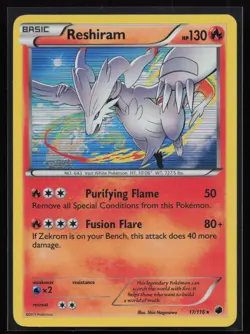 Reshiram 17/116 Plasma Freeze Shin Nagasawa Art Pokemon TCG Card - Image 1