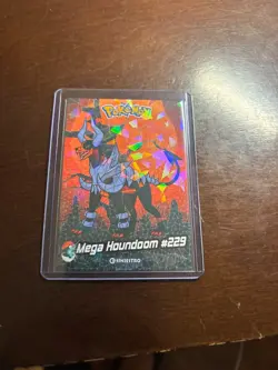 Mega Houndoom #229 – Crystal Card Collection Holographic Pokemon Fan Art Card – - Image 1