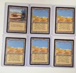Magic the Gathering Arabian Nights Card Land (5)-Desert & (1)-Oasis - Image 1