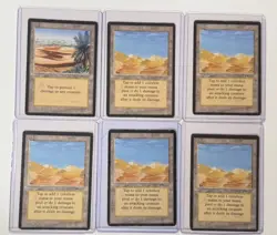 Magic the Gathering Arabian Nights Card Land (5)-Desert & (1)-Oasis - Image 2