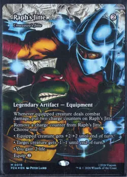 MTG Teenage Mutant Ninja Turtles Raph's Jitte M0019 Borderless FOIL NM-MNT - Image 1