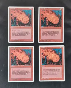 MTG 4x (LP) FIREBALL Fourth 4th Edition Playset Magic the Gathering See Pics - Image 1