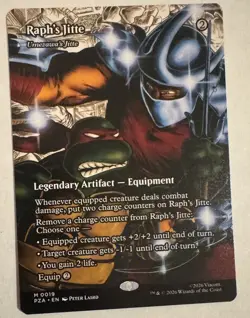 Raph's Jitte - Umezawa's Jitte (Borderless) 19 Foil TMNT MTG - NM - Image 1