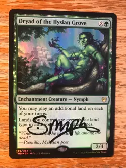 Magic the Gathering MTG foil Dryad of Ilysian Grove Theros Beyond Death signed - Image 2