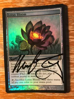 Magic the Gathering MTG foil Lotus Bloom Time Spiral signed LP+ - Image 1