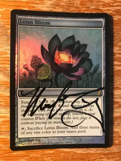 Magic the Gathering MTG foil Lotus Bloom Time Spiral signed LP+ - Image 2