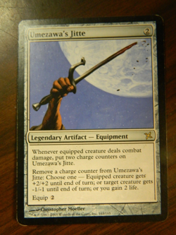 MTG Betrayers Of Kamigawa Artifact Rare Umezawa's Jitte Lightly Played - Image 1