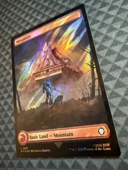MTG Mountain #0851 Surge Foil Basic Land Universes Beyond: Fallout (PIP) - Image 2