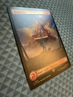 MTG Mountain #0851 Surge Foil Basic Land Universes Beyond: Fallout (PIP) - Image 3