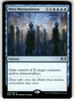 Mass Manipulation 42 Rare Ravnica Allegiance Magic: The Gathering Near Mint - Image 1