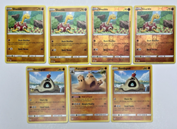 Pokemon Tcg Lot of 7 Shuckle, Sandygast, Palossand Reverse Holo Common basic - Image 1