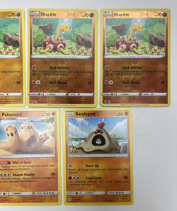 Pokemon Tcg Lot of 7 Shuckle, Sandygast, Palossand Reverse Holo Common basic - Image 3
