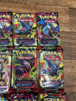10 Pokemon Mega Evolutions Phantasmal Flames Booster Packs Sealed - Image 2