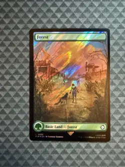 MTG Forest #0853 Surge Foil Basic land Universes Beyond: Fallout (PIP) - Image 1