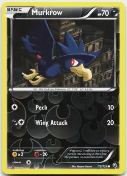 Murkrow 72/124 Common Dragons Exalted Pokemon Reverse Holo Lightly Played - Image 1