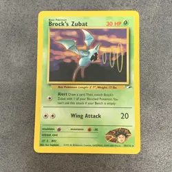 Brock's Zubat 24/132 NONHOLO Rare Gym Heroes Pokemon Moderately Played - Image 1