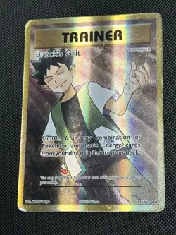 Pokemon TCG Brock's Grit Trainer Full Art Ultra Rare Evolutions 107/108 Holo - Image 1