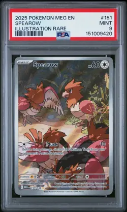 Pokemon SPEAROW Illustration Rare Mega Evolution #151 ~ PSA 9 - Image 1