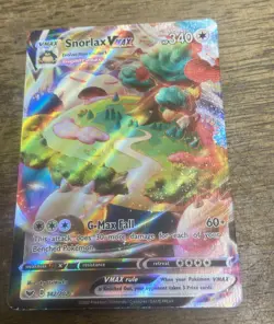 Pokemon TCG Snorlax VMAX Sword & Shield Base Set 142/202 Overall Good Condition - Image 1
